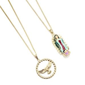 SET OF TWO NECKLACES (Holy Spirit & Guadalupe)